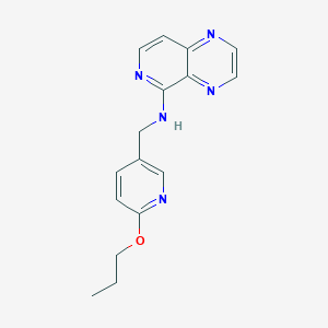 molecular formula C16H17N5O B7436267 N-[(6-propoxypyridin-3-yl)methyl]pyrido[3,4-b]pyrazin-5-amine 