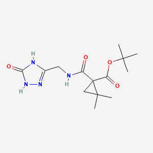 molecular formula C14H22N4O4 B7436269 Tert-butyl 2,2-dimethyl-1-[(5-oxo-1,4-dihydro-1,2,4-triazol-3-yl)methylcarbamoyl]cyclopropane-1-carboxylate 