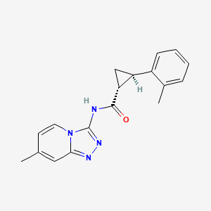 molecular formula C18H18N4O B7436277 (1R,2R)-2-(2-methylphenyl)-N-(7-methyl-[1,2,4]triazolo[4,3-a]pyridin-3-yl)cyclopropane-1-carboxamide 