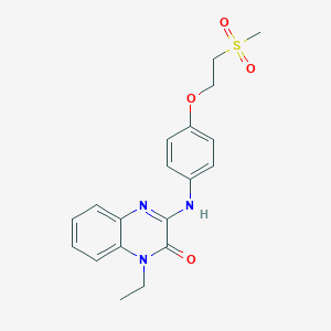 molecular formula C19H21N3O4S B7436298 1-Ethyl-3-[4-(2-methylsulfonylethoxy)anilino]quinoxalin-2-one 