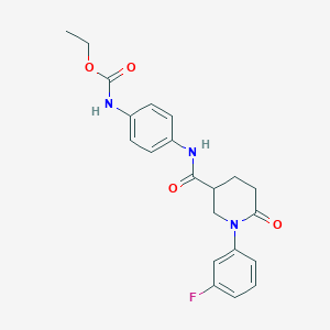 molecular formula C21H22FN3O4 B7436301 ethyl N-[4-[[1-(3-fluorophenyl)-6-oxopiperidine-3-carbonyl]amino]phenyl]carbamate 