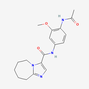molecular formula C18H22N4O3 B7436310 N-(4-acetamido-3-methoxyphenyl)-6,7,8,9-tetrahydro-5H-imidazo[1,2-a]azepine-3-carboxamide 