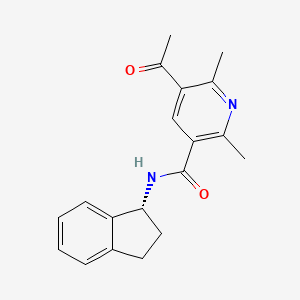 5-acetyl-N-[(1R)-2,3-dihydro-1H-inden-1-yl]-2,6-dimethylpyridine-3-carboxamide