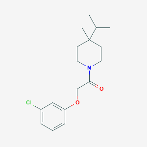 molecular formula C17H24ClNO2 B7436334 2-(3-Chlorophenoxy)-1-(4-methyl-4-propan-2-ylpiperidin-1-yl)ethanone 