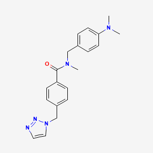 molecular formula C20H23N5O B7436345 N-[[4-(dimethylamino)phenyl]methyl]-N-methyl-4-(triazol-1-ylmethyl)benzamide 