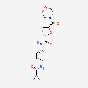 molecular formula C20H25N3O5 B7436347 (2S,5R)-N-[4-(cyclopropanecarbonylamino)phenyl]-5-(morpholine-4-carbonyl)oxolane-2-carboxamide 