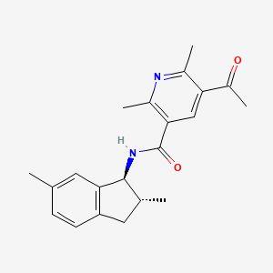 molecular formula C21H24N2O2 B7436367 5-acetyl-N-[(1S,2R)-2,6-dimethyl-2,3-dihydro-1H-inden-1-yl]-2,6-dimethylpyridine-3-carboxamide 
