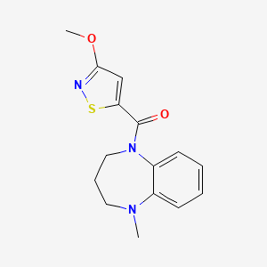 molecular formula C15H17N3O2S B7436405 (3-methoxy-1,2-thiazol-5-yl)-(1-methyl-3,4-dihydro-2H-1,5-benzodiazepin-5-yl)methanone 