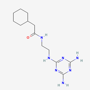 molecular formula C13H23N7O B7436412 2-cyclohexyl-N-[2-[(4,6-diamino-1,3,5-triazin-2-yl)amino]ethyl]acetamide 