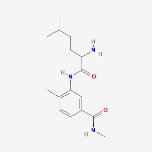 molecular formula C16H25N3O2 B7436415 3-[(2-amino-5-methylhexanoyl)amino]-N,4-dimethylbenzamide 