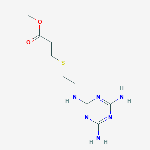 molecular formula C9H16N6O2S B7436429 Methyl 3-[2-[(4,6-diamino-1,3,5-triazin-2-yl)amino]ethylsulfanyl]propanoate 