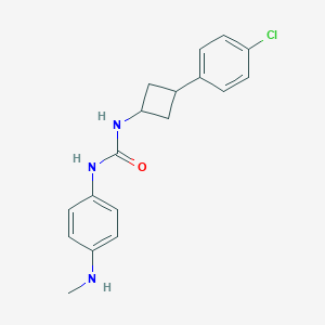 molecular formula C18H20ClN3O B7436433 1-[3-(4-Chlorophenyl)cyclobutyl]-3-[4-(methylamino)phenyl]urea 