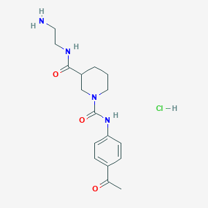 molecular formula C17H25ClN4O3 B7436470 1-N-(4-acetylphenyl)-3-N-(2-aminoethyl)piperidine-1,3-dicarboxamide;hydrochloride 