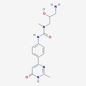 molecular formula C16H21N5O3 B7436479 1-(3-amino-2-hydroxypropyl)-1-methyl-3-[4-(2-methyl-6-oxo-1H-pyrimidin-4-yl)phenyl]urea 