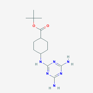 molecular formula C14H24N6O2 B7436481 Tert-butyl 4-[(4,6-diamino-1,3,5-triazin-2-yl)amino]cyclohexane-1-carboxylate 