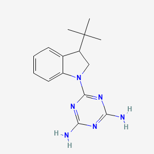 molecular formula C15H20N6 B7436503 6-(3-Tert-butyl-2,3-dihydroindol-1-yl)-1,3,5-triazine-2,4-diamine 