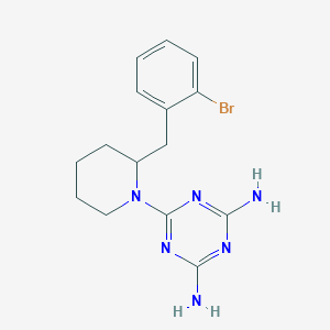 molecular formula C15H19BrN6 B7436528 6-[2-[(2-Bromophenyl)methyl]piperidin-1-yl]-1,3,5-triazine-2,4-diamine 