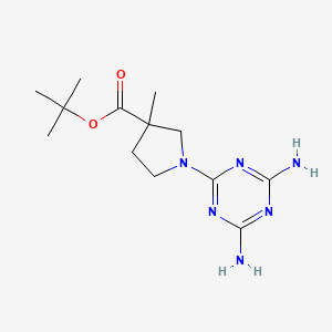 molecular formula C13H22N6O2 B7436546 Tert-butyl 1-(4,6-diamino-1,3,5-triazin-2-yl)-3-methylpyrrolidine-3-carboxylate 