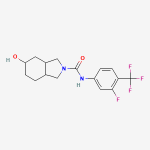 molecular formula C16H18F4N2O2 B7436550 N-[3-fluoro-4-(trifluoromethyl)phenyl]-5-hydroxy-1,3,3a,4,5,6,7,7a-octahydroisoindole-2-carboxamide 