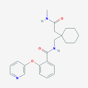 molecular formula C22H27N3O3 B7436567 N-[[1-[2-(methylamino)-2-oxoethyl]cyclohexyl]methyl]-2-pyridin-3-yloxybenzamide 