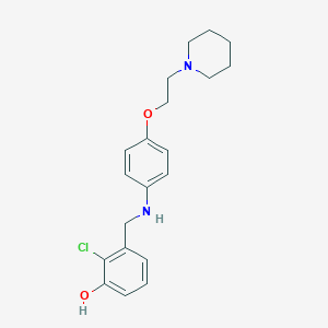 molecular formula C20H25ClN2O2 B7436574 2-Chloro-3-[[4-(2-piperidin-1-ylethoxy)anilino]methyl]phenol 