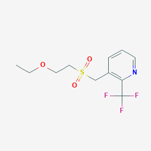 molecular formula C11H14F3NO3S B7436592 3-(2-Ethoxyethylsulfonylmethyl)-2-(trifluoromethyl)pyridine 