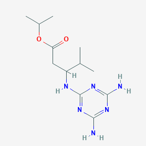 molecular formula C12H22N6O2 B7436597 Propan-2-yl 3-[(4,6-diamino-1,3,5-triazin-2-yl)amino]-4-methylpentanoate 