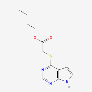 molecular formula C12H15N3O2S B7436613 butyl 2-(7H-pyrrolo[2,3-d]pyrimidin-4-ylsulfanyl)acetate 