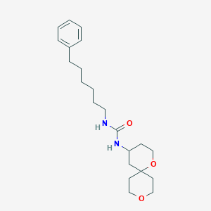 molecular formula C22H34N2O3 B7436622 1-(1,9-Dioxaspiro[5.5]undecan-4-yl)-3-(6-phenylhexyl)urea 