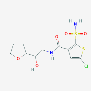 molecular formula C11H15ClN2O5S2 B7436629 5-chloro-N-[2-hydroxy-2-(oxolan-2-yl)ethyl]-2-sulfamoylthiophene-3-carboxamide 