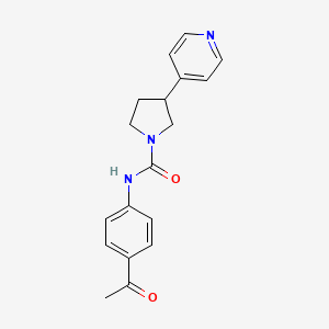 molecular formula C18H19N3O2 B7436630 N-(4-acetylphenyl)-3-pyridin-4-ylpyrrolidine-1-carboxamide 