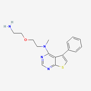 molecular formula C17H20N4OS B7436631 N-[2-(2-aminoethoxy)ethyl]-N-methyl-5-phenylthieno[2,3-d]pyrimidin-4-amine 