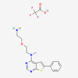 molecular formula C19H21F3N4O3S B7436633 N-[2-(2-aminoethoxy)ethyl]-N-methyl-6-phenylthieno[2,3-d]pyrimidin-4-amine;2,2,2-trifluoroacetic acid 