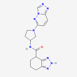 molecular formula C16H19N9O B7436639 N-[1-([1,2,4]triazolo[4,3-b]pyridazin-6-yl)pyrrolidin-3-yl]-4,5,6,7-tetrahydro-2H-benzotriazole-4-carboxamide 