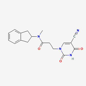 molecular formula C18H18N4O3 B7436660 3-(5-cyano-2,4-dioxopyrimidin-1-yl)-N-(2,3-dihydro-1H-inden-2-yl)-N-methylpropanamide 