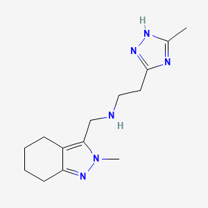 molecular formula C14H22N6 B7436704 N-[(2-methyl-4,5,6,7-tetrahydroindazol-3-yl)methyl]-2-(5-methyl-1H-1,2,4-triazol-3-yl)ethanamine 
