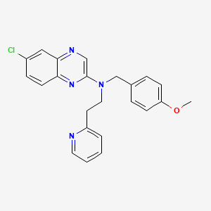 6-chloro-N-[(4-methoxyphenyl)methyl]-N-(2-pyridin-2-ylethyl)quinoxalin-2-amine