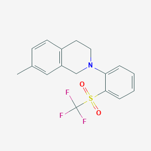 molecular formula C17H16F3NO2S B7436722 7-methyl-2-[2-(trifluoromethylsulfonyl)phenyl]-3,4-dihydro-1H-isoquinoline 