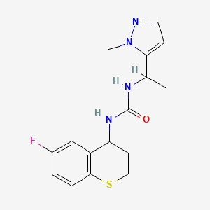 molecular formula C16H19FN4OS B7436746 1-(6-fluoro-3,4-dihydro-2H-thiochromen-4-yl)-3-[1-(2-methylpyrazol-3-yl)ethyl]urea 