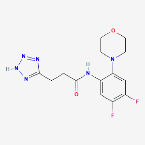 molecular formula C14H16F2N6O2 B7436753 N-(4,5-difluoro-2-morpholin-4-ylphenyl)-3-(2H-tetrazol-5-yl)propanamide 