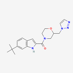 molecular formula C20H25N5O2 B7436761 (6-tert-butyl-1H-indol-2-yl)-[2-(triazol-1-ylmethyl)morpholin-4-yl]methanone 