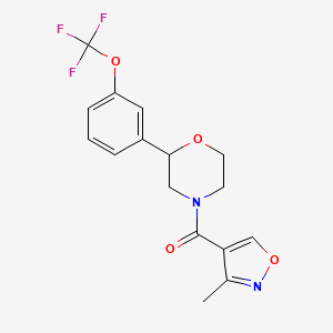 molecular formula C16H15F3N2O4 B7436766 (3-Methyl-1,2-oxazol-4-yl)-[2-[3-(trifluoromethoxy)phenyl]morpholin-4-yl]methanone 