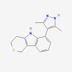 molecular formula C16H17N3S B7436781 6-(3,5-dimethyl-1H-pyrazol-4-yl)-1,3,4,5-tetrahydrothiopyrano[4,3-b]indole 