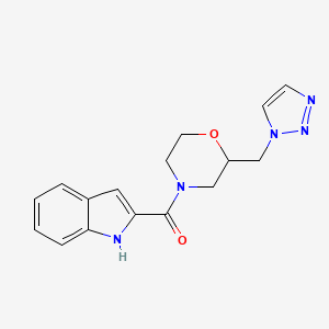 molecular formula C16H17N5O2 B7436782 1H-indol-2-yl-[2-(triazol-1-ylmethyl)morpholin-4-yl]methanone 