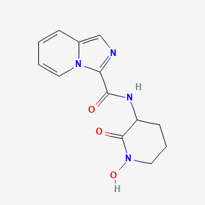 molecular formula C13H14N4O3 B7436788 N-(1-hydroxy-2-oxopiperidin-3-yl)imidazo[1,5-a]pyridine-3-carboxamide 