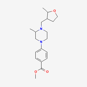 molecular formula C19H28N2O3 B7436792 Methyl 4-[3-methyl-4-[(2-methyloxolan-3-yl)methyl]piperazin-1-yl]benzoate 