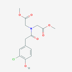 molecular formula C14H16ClNO6 B7436799 Methyl 2-[[2-(3-chloro-4-hydroxyphenyl)acetyl]-(2-methoxy-2-oxoethyl)amino]acetate 