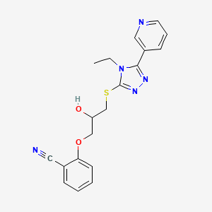 molecular formula C19H19N5O2S B7436800 2-[3-[(4-Ethyl-5-pyridin-3-yl-1,2,4-triazol-3-yl)sulfanyl]-2-hydroxypropoxy]benzonitrile 