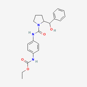 molecular formula C21H25N3O4 B7436807 ethyl N-[4-[[2-[hydroxy(phenyl)methyl]pyrrolidine-1-carbonyl]amino]phenyl]carbamate 