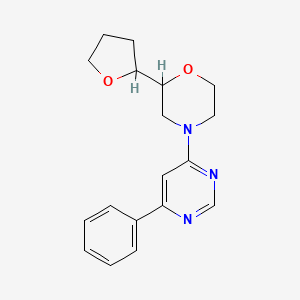 molecular formula C18H21N3O2 B7436846 2-(Oxolan-2-yl)-4-(6-phenylpyrimidin-4-yl)morpholine 